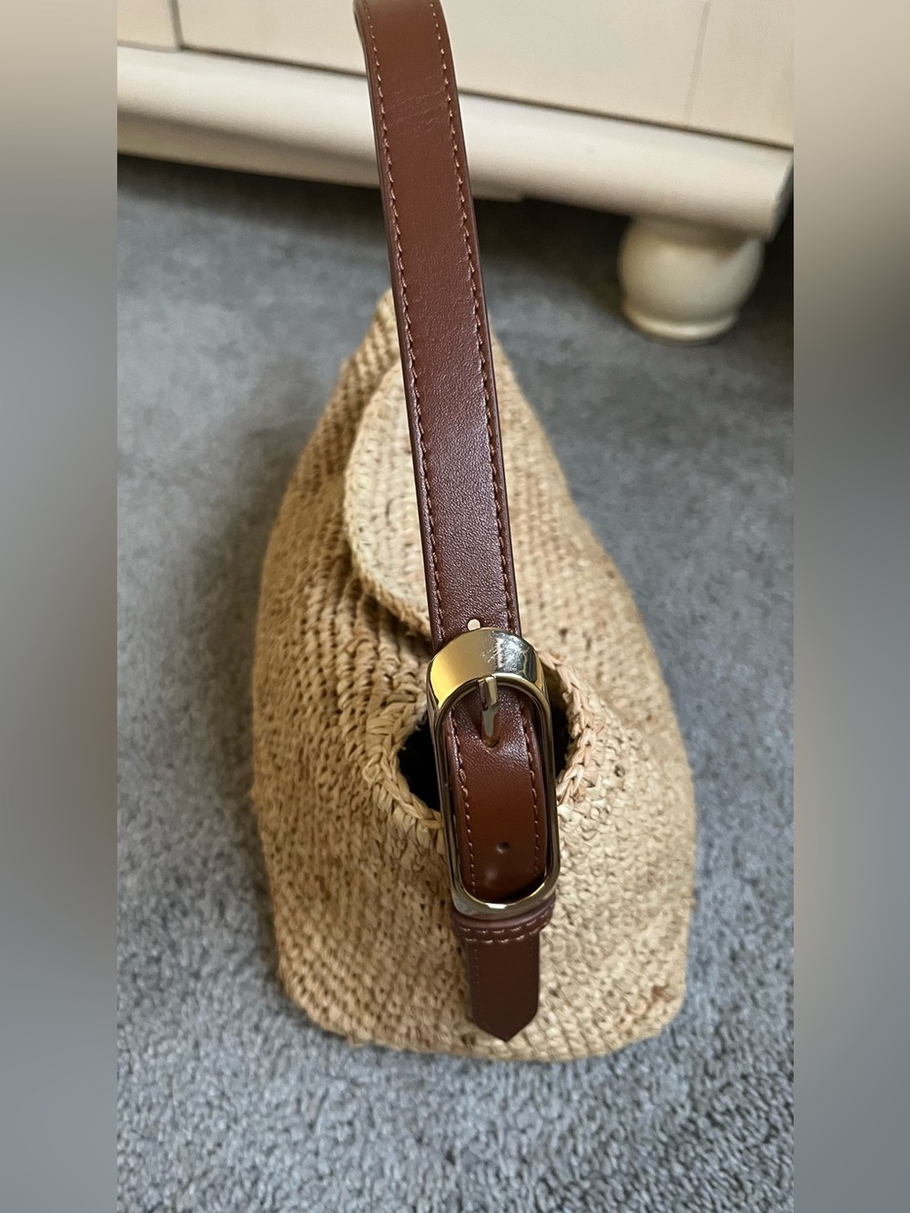 NWT J Crew Berkeley Small Handknotted Shoulder Bag in Raffia - Picture 10 of 10